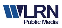 WLRN Public Media light blue and dark blue logo.