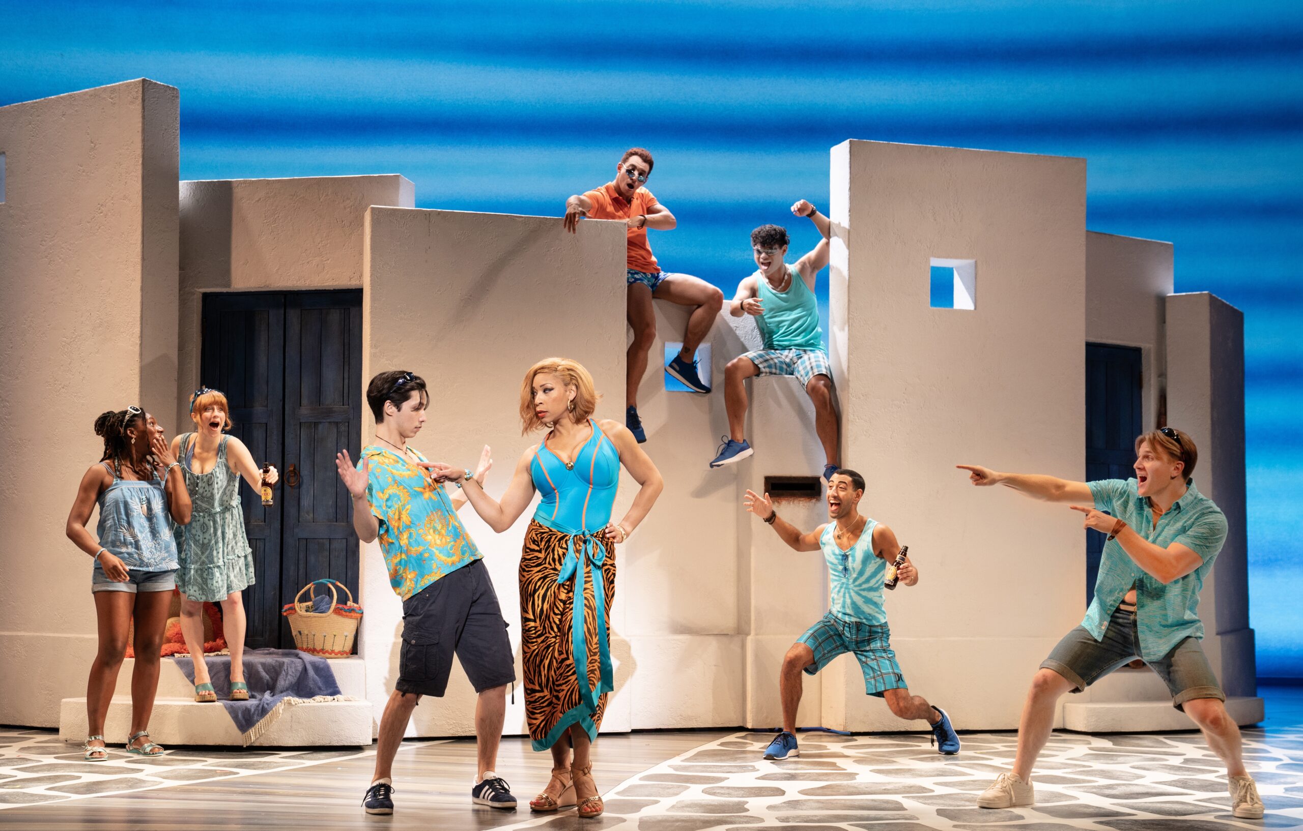 Patrick Park (Pepper), Jalynn Steele (Tanya), and the Company of MAMMA MIA! 25th Anniversary Tour Photo by Joan Marcus 